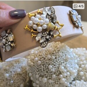 Elegant Bee Pearl Jewelled Embellished Head Crown Band New